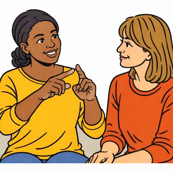 Communication support — illustrated style