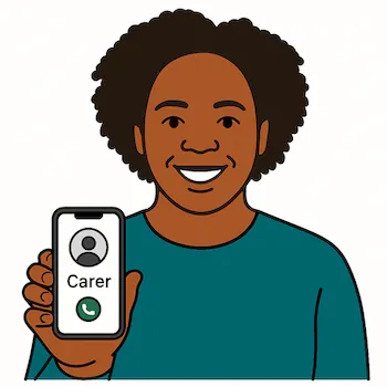 Contact number — illustrated style